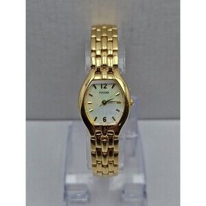 Pulsar by Seiko Womens Gold Tone Quartz Dress Watch Pearl Dial New Battery